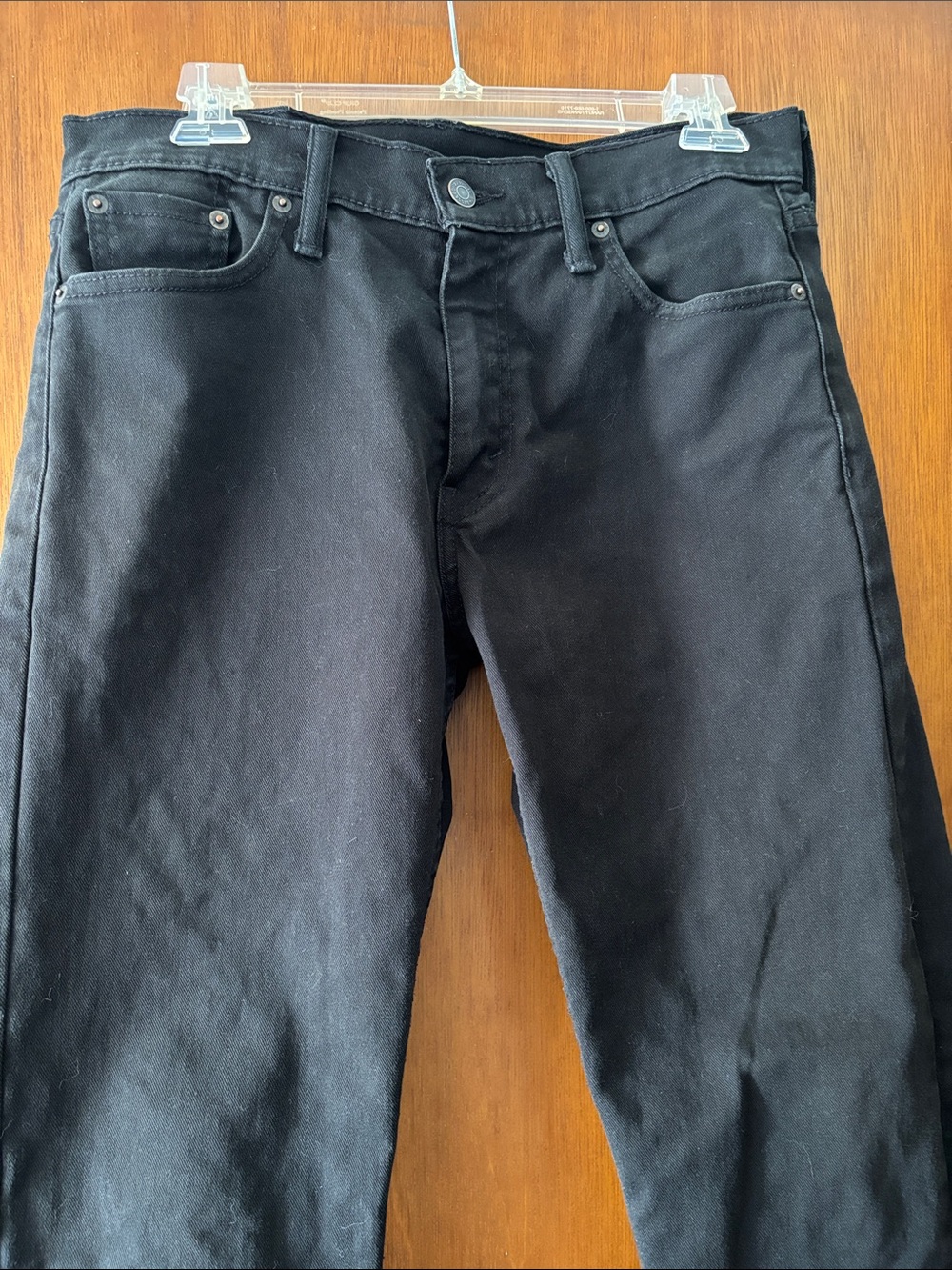 Levi's Black 513 Straight Jeans with Red Tab